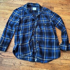 women’s small american eagles blue and black flannel